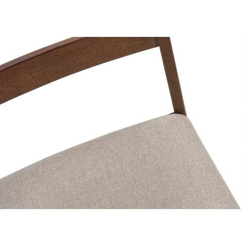 Monarch Specialties I 1313 - Dining Chair, Set Of 2, Side, Upholstered, Kitchen, Dining Room, Brown Fabric, Walnut Wood Legs, Transitional