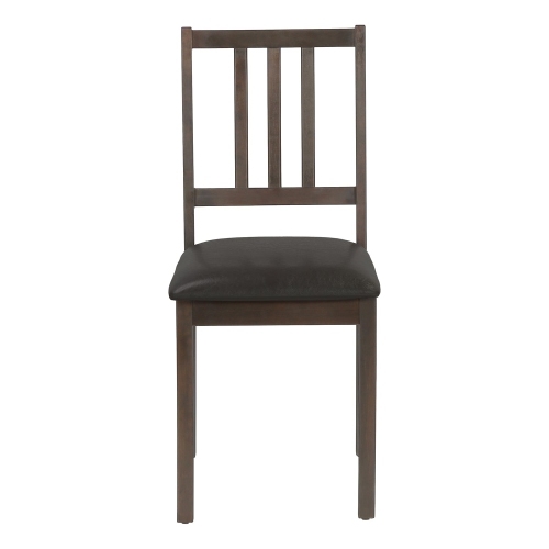 Monarch Specialties I 1304 - Dining Chair, Set Of 2, Side, Upholstered, Kitchen, Dining Room, Brown Leather Look, Brown Wood Legs, Transitional