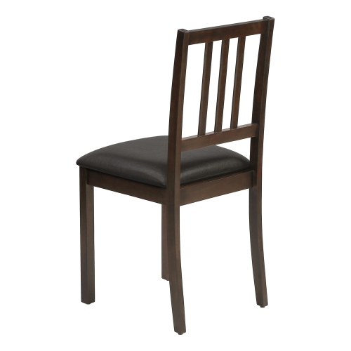 Monarch Specialties I 1304 - Dining Chair, Set Of 2, Side, Upholstered, Kitchen, Dining Room, Brown Leather Look, Brown Wood Legs, Transitional