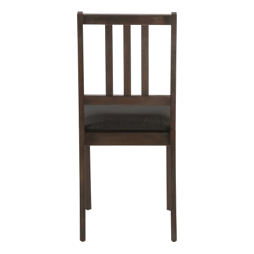 Monarch Specialties I 1304 - Dining Chair, Set Of 2, Side, Upholstered, Kitchen, Dining Room, Brown Leather Look, Brown Wood Legs, Transitional