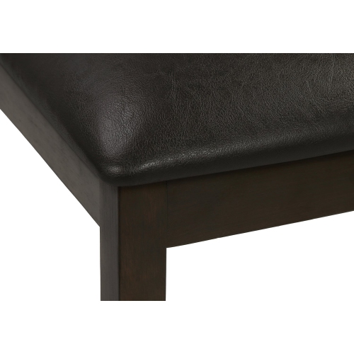 Monarch Specialties I 1304 - Dining Chair, Set Of 2, Side, Upholstered, Kitchen, Dining Room, Brown Leather Look, Brown Wood Legs, Transitional