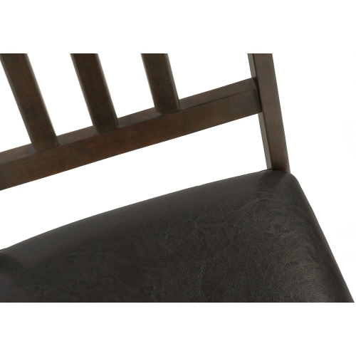 Monarch Specialties I 1304 - Dining Chair, Set Of 2, Side, Upholstered, Kitchen, Dining Room, Brown Leather Look, Brown Wood Legs, Transitional