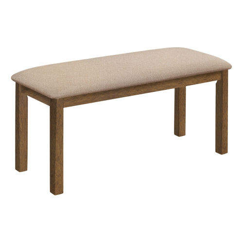 Monarch Specialties I 1317 - Bench, 42" Rectangular, Wood, Upholstered, Dining Room, Kitchen, Entryway, Brown And Beige, Transitional