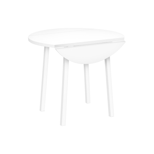 Monarch Specialties I 1011 - Dining Table Set, 3pcs Set, Small, 35" Drop Leaf, Kitchen, White Metal And Laminate, Grey Fabric, Contemporary, Modern