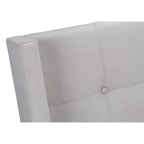 Monarch Specialties I 6041Q - Bed, Queen Size, Bedroom, Frame, Upholstered, Beige Linen Look, Chrome Metal Legs, Transitional