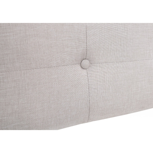 Monarch Specialties I 6041Q - Bed, Queen Size, Bedroom, Frame, Upholstered, Beige Linen Look, Chrome Metal Legs, Transitional