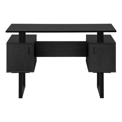Monarch Specialties I 7606 - Computer Desk, Home Office, Laptop, Storage, 48"L, Work, Black Laminate, Black Metal, Contemporary, Modern