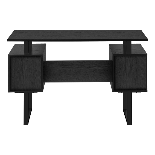 Monarch Specialties I 7606 - Computer Desk, Home Office, Laptop, Storage, 48"L, Work, Black Laminate, Black Metal, Contemporary, Modern
