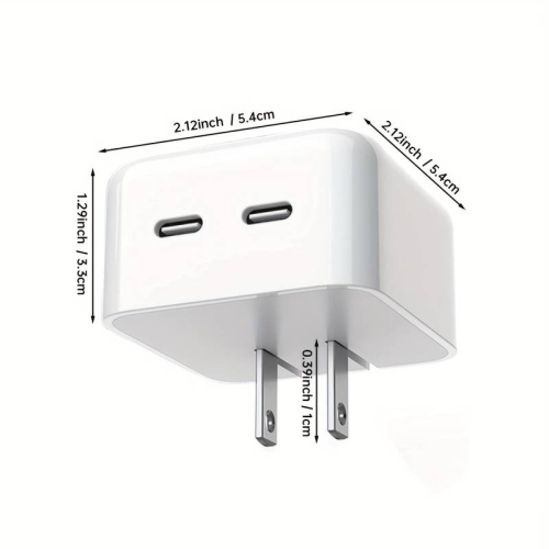 2PCS 35W Dual Port USB-C Fast Charger - PD 3.0 35W Foldable Power Adapter for Fast Charging - Cell Phone Wall Chargers block