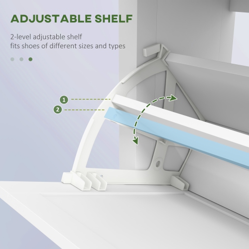 HOMCOM Narrow Shoe Cabinet with 3 Flip Drawers, Modern Shoe Storage Cabinet with Adjustable Shelves for Entryway, Hallway, Holds 12 Pairs of Shoes,