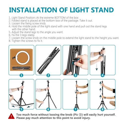 Image 1 of 3.. Neewer Camera Photo Video Lightning Kit: 18 Inches/48 Centimeters Outer 55W 5500K Dimmable LED Ring Light, Light Stand, Bluetooth Receiver for