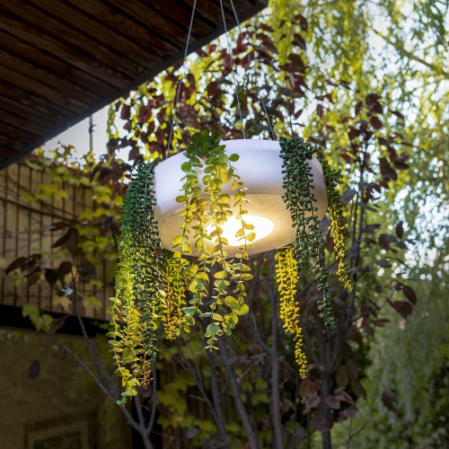 Newgarden Elba 59 LED Hanging Lamp & Planter, Wireless & Rechargeable