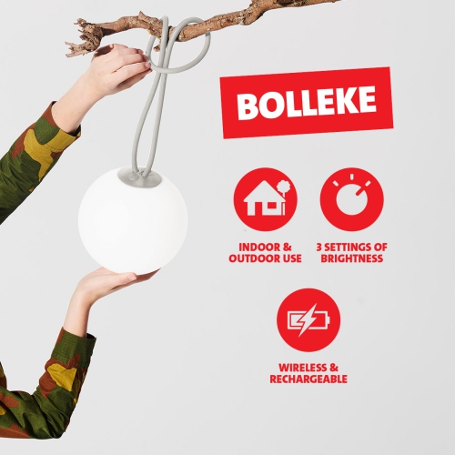 Fatboy Bolleke Portable & Wireless LED Hanging Lamp, Light Grey
