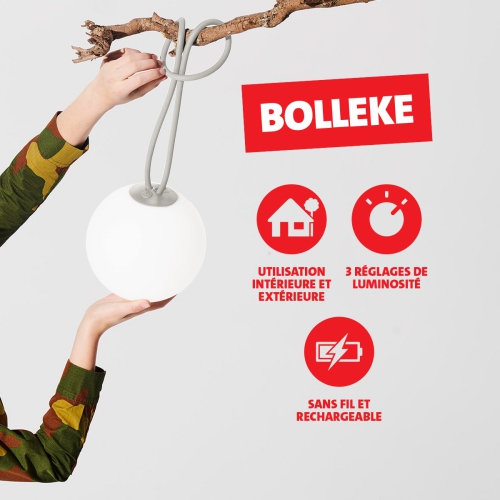 Fatboy Bolleke Portable & Wireless LED Hanging Lamp, Light Grey
