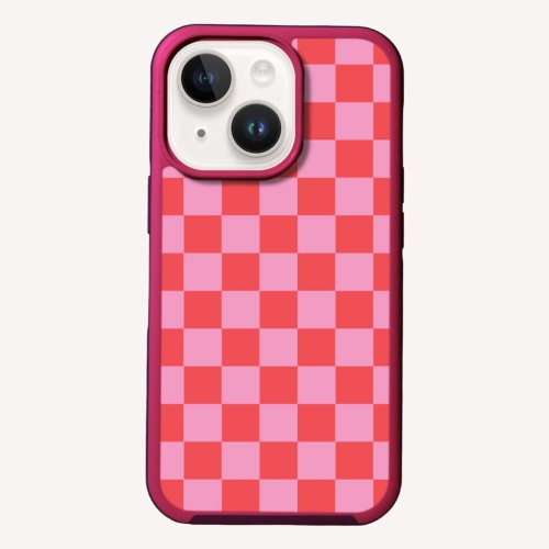 CASECO  Magsafe Iphone 14 Checkerboard Print Case In Pink
