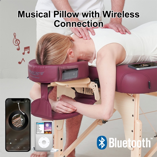 Master Massage MusicMaster Crescent Round High Fidelity Sound Face Cradle Cushion- Bluetooth Massage Pillow forFace Down Resting- Ultra Soft Massage