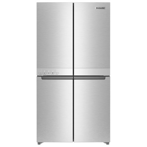 Open Box - KitchenAid 36" 19.4 Cu Ft Counter-Depth French Door Refrigerator (KRQC506MPS) -Metallic Steel -Perfect Condition