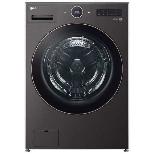 Open Box - LG 5.8 Cu. Ft. High Efficiency Front Load Steam Washer - Black Steel - Scratch & Dent