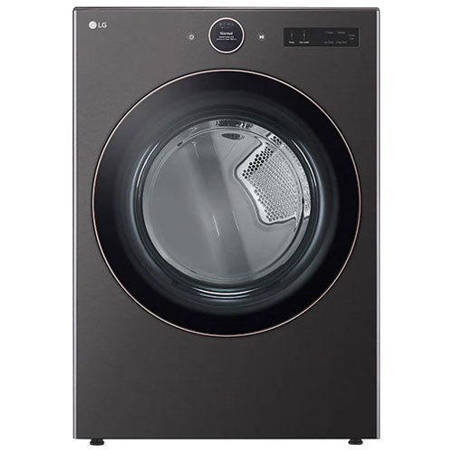 Image 1 of 2.. Open Box - LG 7.4 Cu. Ft. Electric Steam Dryer - Black Steel - Scratch & Dent