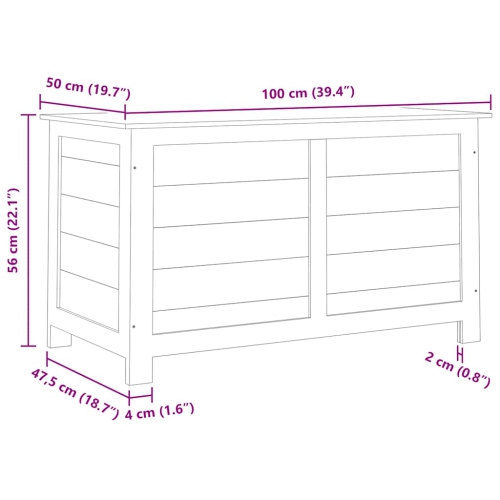 vidaXL Outdoor Cushion Box Anthracite 100x50x56 cm Solid Wood Fir