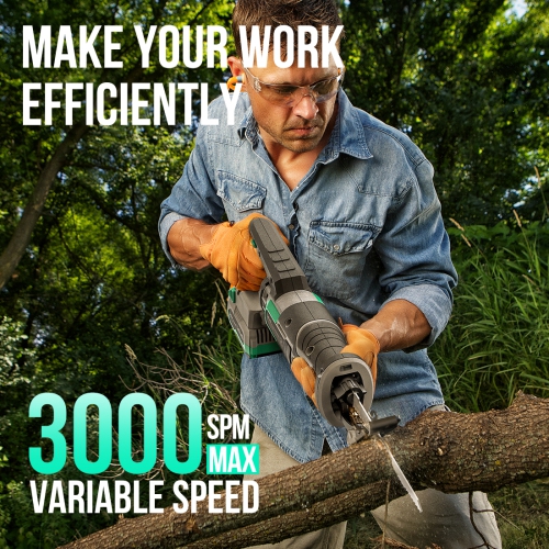 Litheli Reciprocating Saw Cordless, Powerful Hand Saw Kit with 20V 4.0 Ah Battery & Fast Charger, 0-3000 SPM