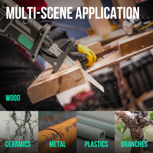 Litheli Reciprocating Saw Cordless, Powerful Hand Saw Kit with 20V 4.0 Ah Battery & Fast Charger, 0-3000 SPM