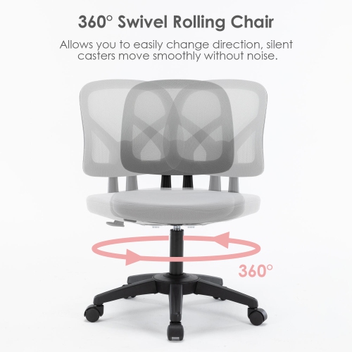 Ergonomic Home Office Chair up to 250lbs ,Computer Chair Desk Chair Height Adjustable Task Chair with 360-Degree Swivel Casters