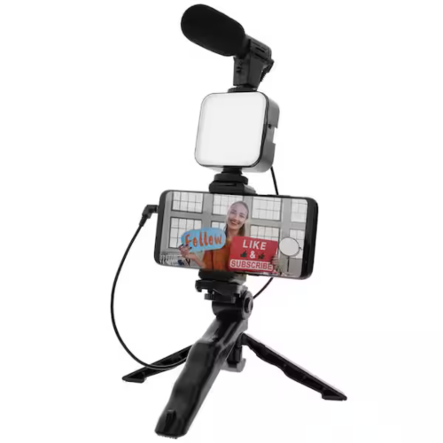 Monster MSV7-1002-MWT Smartphone LED Video Recording Mount, for Vlogging/Live Streams/Social Media