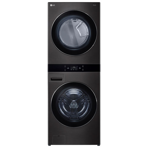 LG WashTower 5.8 Cu. Ft. Electric Washer & 7.4 Cu. Ft. Dryer Combo (WKEX300HBA) - Black Stainless