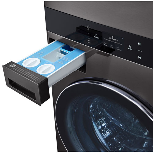 LG WashTower 5.8 Cu. Ft. Electric Washer & 7.4 Cu. Ft. Dryer Combo (WKEX300HBA) - Black Stainless