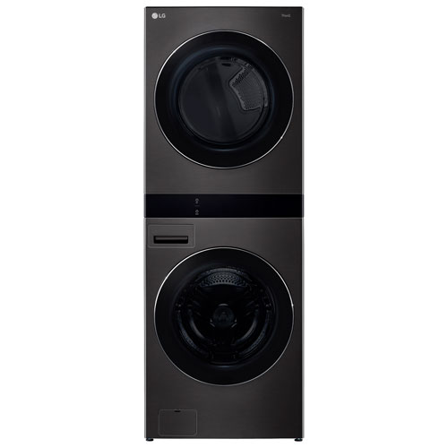 LG WashTower 5.8 Cu. Ft. Electric Washer & 7.4 Cu. Ft. Dryer Combo (WKEX300HBA) - Black Stainless