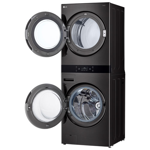 LG WashTower 5.8 Cu. Ft. Electric Washer & 7.4 Cu. Ft. Dryer Combo (WKEX300HBA) - Black Stainless