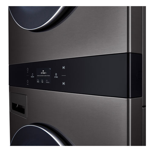 LG WashTower 5.8 Cu. Ft. Electric Washer & 7.4 Cu. Ft. Dryer Combo (WKEX300HBA) - Black Stainless
