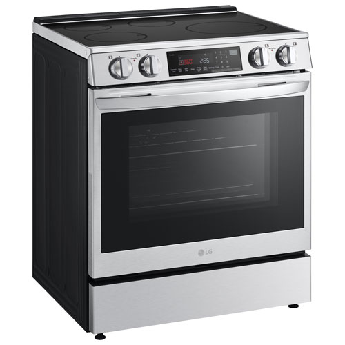 Cuisinière à induction intelligente encastrable avec convection véritable et friture à l'air 6,3 pi³ 30 po de LG - Inox antiempreinte