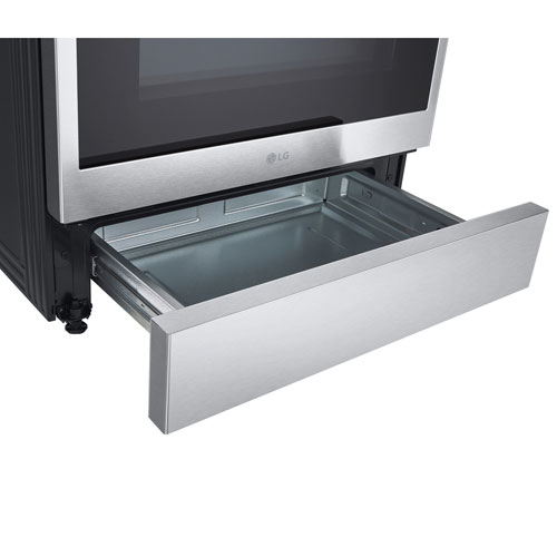 Cuisinière à induction intelligente encastrable avec convection véritable et friture à l'air 6,3 pi³ 30 po de LG - Inox antiempreinte