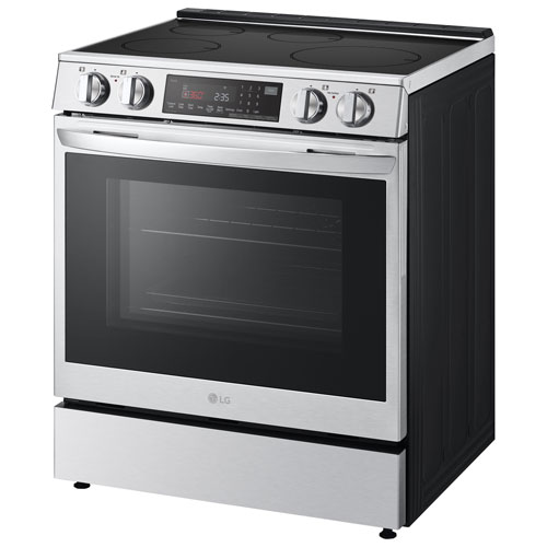 Cuisinière à induction intelligente encastrable avec convection véritable et friture à l'air 6,3 pi³ 30 po de LG - Inox antiempreinte