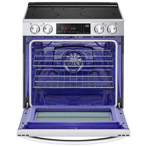 Cuisinière à induction intelligente encastrable avec convection véritable et friture à l'air 6,3 pi³ 30 po de LG - Inox antiempreinte