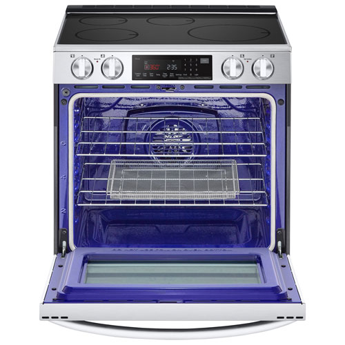 Cuisinière à induction intelligente encastrable avec convection véritable et friture à l'air 6,3 pi³ 30 po de LG - Inox antiempreinte