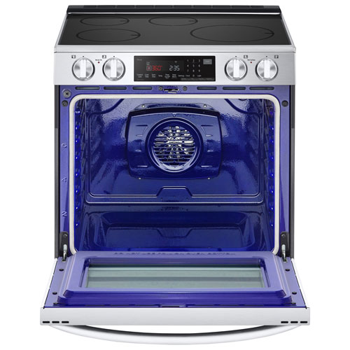 Cuisinière à induction intelligente encastrable avec convection véritable et friture à l'air 6,3 pi³ 30 po de LG - Inox antiempreinte