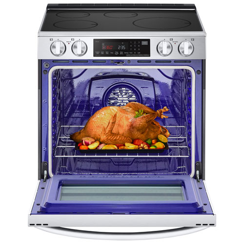 Cuisinière à induction intelligente encastrable avec convection véritable et friture à l'air 6,3 pi³ 30 po de LG - Inox antiempreinte