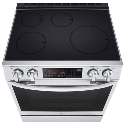 Cuisinière à induction intelligente encastrable avec convection véritable et friture à l'air 6,3 pi³ 30 po de LG - Inox antiempreinte