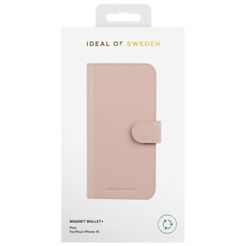 Ideal of Sweden Folio Wallet Case with MagSafe for iPhone 15 - Pink