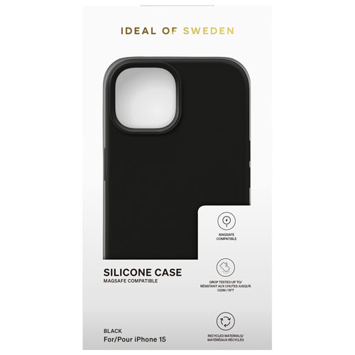 Ideal of Sweden Fitted Soft Shell Case with MagSafe for iPhone 15 - Black