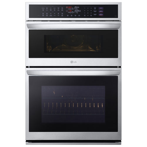 Four mural combiné électrique à convection véritable 30 po de LG - Inox antiempreinte
