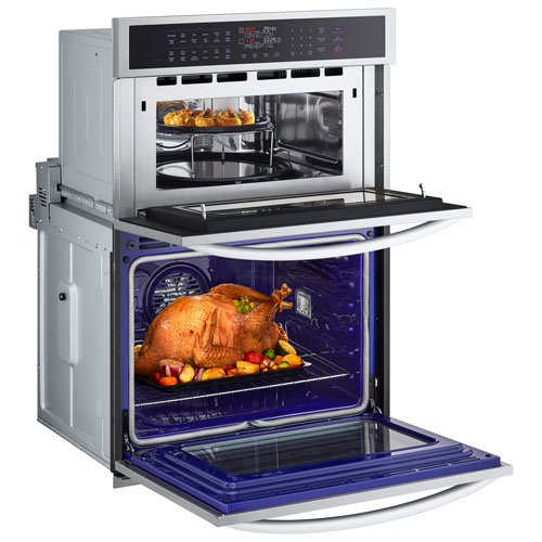 Four mural combiné électrique à convection véritable 30 po de LG - Inox antiempreinte
