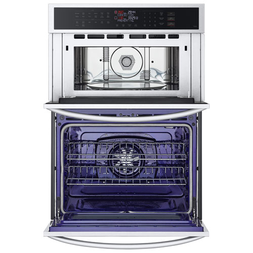 Four mural combiné électrique avec convection à ventilateur 30 po de LG - Inox antiempreinte