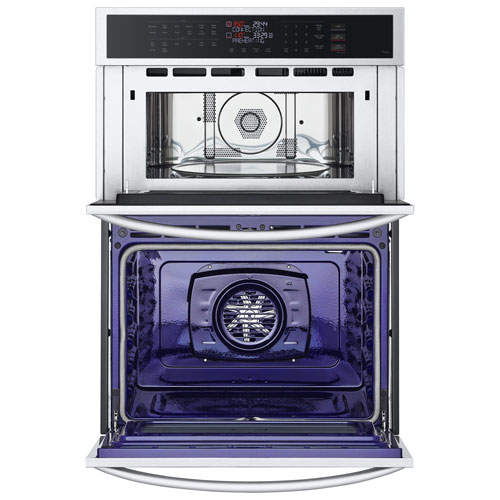 Four mural combiné électrique avec convection à ventilateur 30 po de LG - Inox antiempreinte