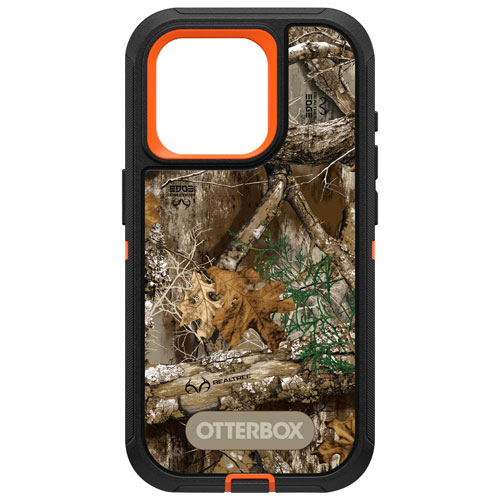 Étui rigide ajusté Defender d'OtterBox pour iPhone 15 Pro - RealTree Blaze Edge