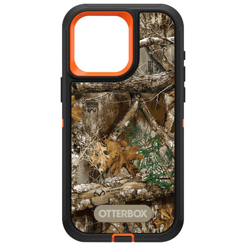 Étui rigide ajusté Defender d'OtterBox pour iPhone 15 Pro Max - RealTree Blaze Edge