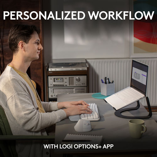 Logitech Wave Keys Wireless Ergonomic Keyboard - Off-White